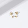 imageAmazon Essentials Rhodium Plated Sterling Silver Small Dainty Cubic Zirconia Pave Disc EarringsYellow Gold