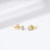 imageAmazon Essentials Rhodium Plated Sterling Silver Small Dainty Cubic Zirconia Pave Disc EarringsYellow Gold