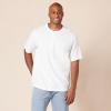 imageAmazon Essentials Short Sleeve Henley Shirt for Men  RegularFit Pique Available in Big ampamp Tall Pack of 2White