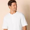 imageAmazon Essentials Short Sleeve Henley Shirt for Men  RegularFit Pique Available in Big ampamp Tall Pack of 2White