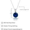 imageAmazon Essentials Sterling Silver Round Cut Birthstone Pendant Necklace 18quotCreated Blue Sapphire  September