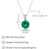 imageAmazon Essentials Sterling Silver Round Cut Birthstone Pendant Necklace 18quotCreated Emerald  May