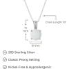 imageAmazon Essentials Sterling Silver Round Cut Birthstone Pendant Necklace 18quotCreated Opal  October