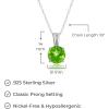 imageAmazon Essentials Sterling Silver Round Cut Birthstone Pendant Necklace 18quotGreen Peridot  August