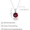 imageAmazon Essentials Sterling Silver Round Cut Birthstone Pendant Necklace 18quotRed Garnet  January