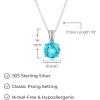 imageAmazon Essentials Sterling Silver Round Cut Birthstone Pendant Necklace 18quotSwiss Blue Topaz  December