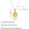imageAmazon Essentials Sterling Silver Round Cut Birthstone Pendant Necklace 18quotYellow Citrine  November
