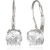 imageAmazon Essentials Sterling Silver Round Cut Cubic Zirconia Leverback EarringsPlatinum