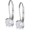 imageAmazon Essentials Sterling Silver Round Cut Cubic Zirconia Leverback EarringsPlatinum