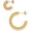 imageAmazon Essentials Sterling Silver Twisted Rope HoopYellow Gold