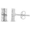 imageAmazon Essentials White 10K Gold 025 cttw Round and Baguette Diamonds Stud Earrings