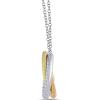 imageAmazon Essentials Yellow and Rose 14K Gold over Sterling Silver 02 cttw Round White Diamonds Circle Pendant Necklace 18 inch Rolo Chain