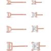imageAmazon Essentials 14K Gold Plated Sterling Silver Round or Princess Cut Cubic Zirconia Stud Earring SetRose Gold