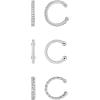 imageAmazon Essentials 14K Gold or Rhodium Plated Sterling Silver Set of 3 Ear CuffsSilver