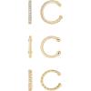 imageAmazon Essentials 14K Gold or Rhodium Plated Sterling Silver Set of 3 Ear CuffsYellow Gold