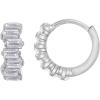 imageAmazon Essentials Baguette Stack Huggie Hoop EarringsWhite