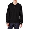 imageAmazon Essentials Mens RelaxedFit Knit Polo SweaterBlack
