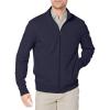 imageAmazon Essentials Mens Sweatshirt Mock Neck Fleece Zip UpDark Navy
