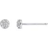 imageAmazon Essentials Rhodium Plated Sterling Silver Small Dainty Cubic Zirconia Pave Disc EarringsSilver