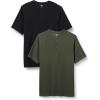imageAmazon Essentials Short Sleeve Henley Shirt for Men  RegularFit Pique Available in Big ampamp Tall Pack of 2BlackOlive