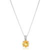 imageAmazon Essentials Sterling Silver Round Cut Birthstone Pendant Necklace 18quotYellow Citrine  November