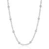 imageAmazon Essentials Sterling Silver Singapore Bead Chain Station NecklaceSilver