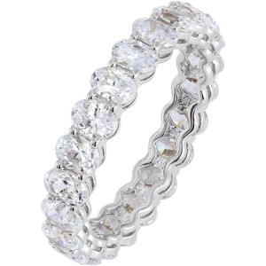 imageAmazon Essentials 14K Gold Plated Cubic Zirconia Stackable Statement RingRhodium Plated
