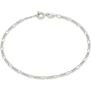 imageAmazon Essentials 14K Gold Plated Figaro Chain BraceletSilver