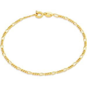 imageAmazon Essentials 14K Gold Plated Figaro Chain BraceletYellow Gold