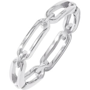 imageAmazon Essentials 14K Gold or Rhodium Plated Sterling Silver Chain Link Band RingRhodium
