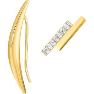 imageAmazon Essentials 14K Gold or Rhodium Plated Stud Earrings Set of 2Yellow Gold