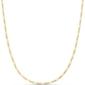 imageAmazon Essentials 14k Gold or Sterling Silver Plated Figaro Chain 16quot 18quot 20quot or 24quotYellow Gold