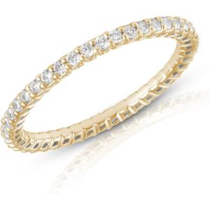 imageAmazon Essentials IGI Certified Lab Grown Diamond Eternity Band in Solid 14k Gold VS1VS2 Clarity GH Color  Eternity Ring  Stackable Rings for WomenYellow Gold