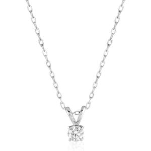 imageAmazon Essentials IGI Certified Solitaire Lab Grown Diamond Pendant Necklace in 14k Gold  16quot Chain with 2quot ExtenderWhite Gold