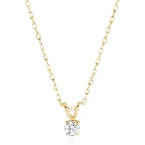 imageAmazon Essentials IGI Certified Solitaire Lab Grown Diamond Pendant Necklace in 14k Gold  16quot Chain with 2quot ExtenderYellow Gold
