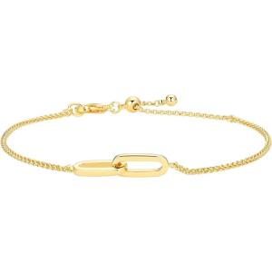 imageAmazon Essentials Interlocking Oval Paperclip Link Bracelet 8quotYellow