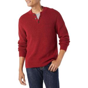 imageAmazon Essentials Mens LongSleeve Soft Touch Henley SweaterRed