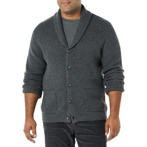 imageAmazon Essentials Mens LongSleeve Soft Touch Shawl Collar CardiganCharcoal Heather