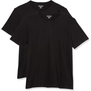 imageAmazon Essentials Mens Short Sleeve TShirts SlimFit Crewneck Pack of 2Black