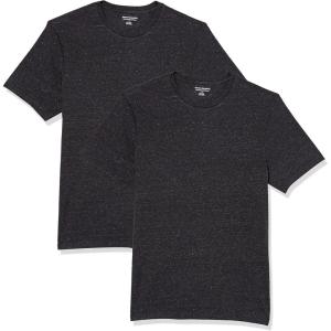 imageAmazon Essentials Mens Short Sleeve TShirts SlimFit Crewneck Pack of 2Charcoal Heather