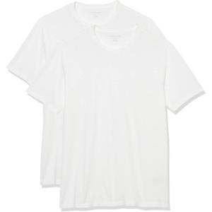imageAmazon Essentials Mens Short Sleeve TShirts SlimFit Crewneck Pack of 2White