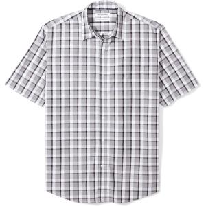 imageAmazon Essentials Mens ShortSleeve VNeck TShirts Pack of 2Black Grey Plaid