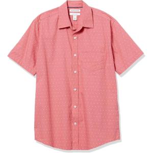 imageAmazon Essentials Mens ShortSleeve VNeck TShirts Pack of 2Coral Pink White Dots