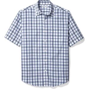 imageAmazon Essentials Mens ShortSleeve VNeck TShirts Pack of 2Dark Blue White Plaid