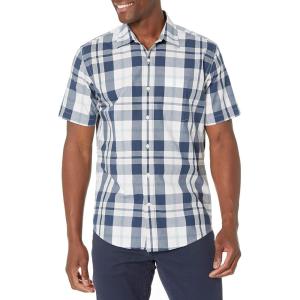 imageAmazon Essentials Mens ShortSleeve VNeck TShirts Pack of 2Navy White Large Plaid