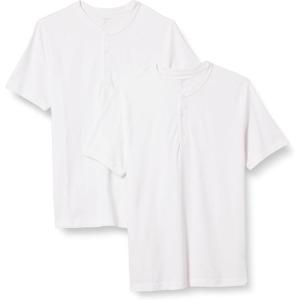 imageAmazon Essentials Mens SlimFit ShortSleeve Pique Henley Shirt Pack of 2White