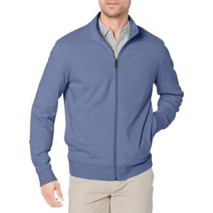 imageAmazon Essentials Mens Sweatshirt Mock Neck Fleece Zip UpIndigo