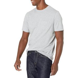 imageAmazon Essentials Mens TShirts RegularFit ShortSleeve Crewneck Pocket Pack of 2Grey Heather