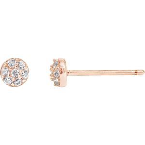 imageAmazon Essentials Rhodium Plated Sterling Silver Small Dainty Cubic Zirconia Pave Disc EarringsRose Gold