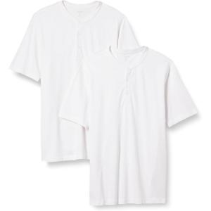 imageAmazon Essentials Short Sleeve Henley Shirt for Men  RegularFit Pique Available in Big ampamp Tall Pack of 2White